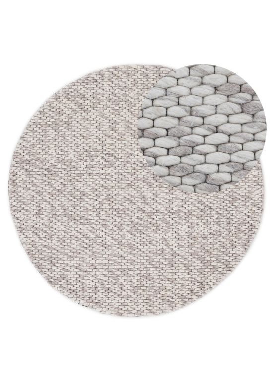 Wool Rug Sina Round Beige