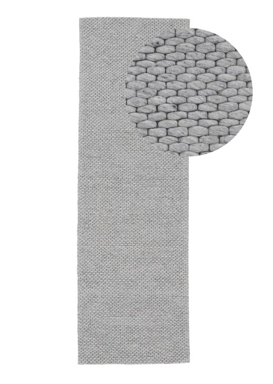 Wool Rug Sina Runner Grey