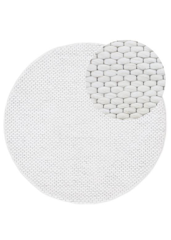 Wool Rug Sina Round Creme