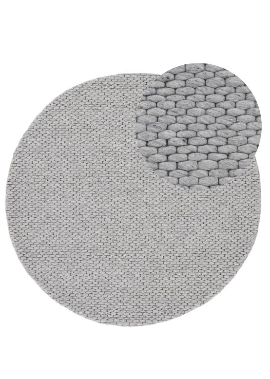 Wool Rug Sina Round Grey