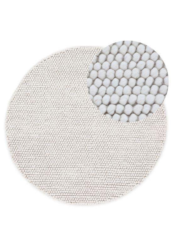 Wool Rug Calo Round Creme