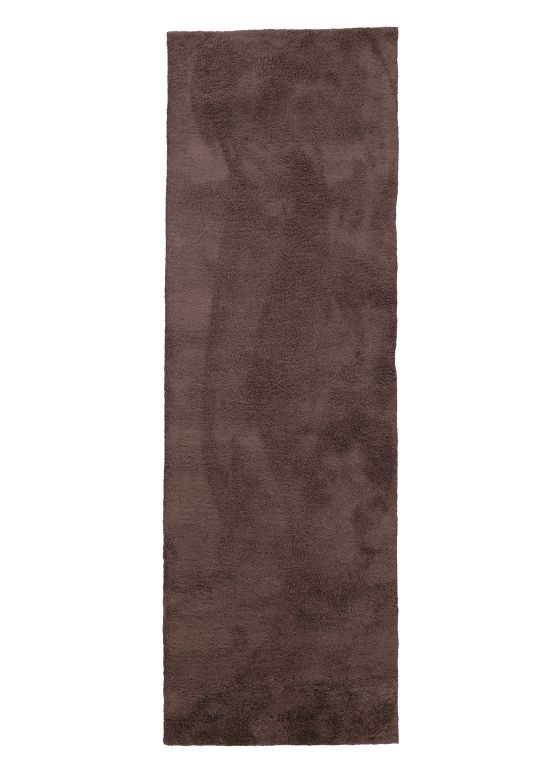 Shaggy Rug Silky Runner Brown