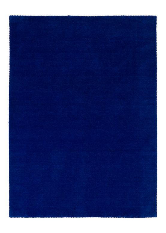 Wool Rug Gabbeh Uni Blue
