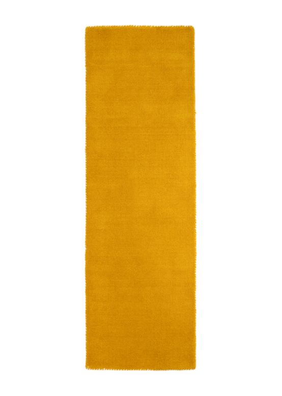 Wool Rug Gabbeh Uni Runner Yellow