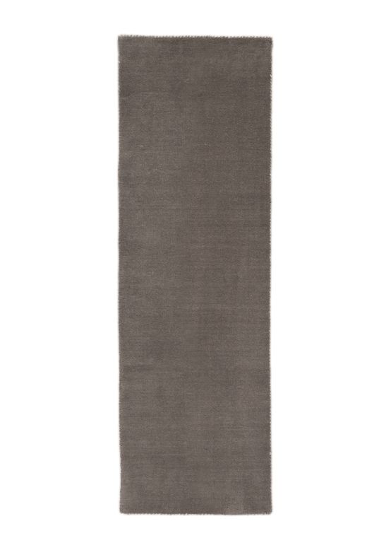 Wool Rug Gabbeh Uni Runner Grey