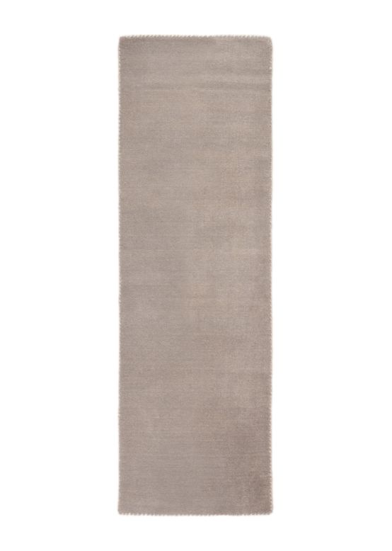 Wool Rug Gabbeh Uni Runner Light Grey