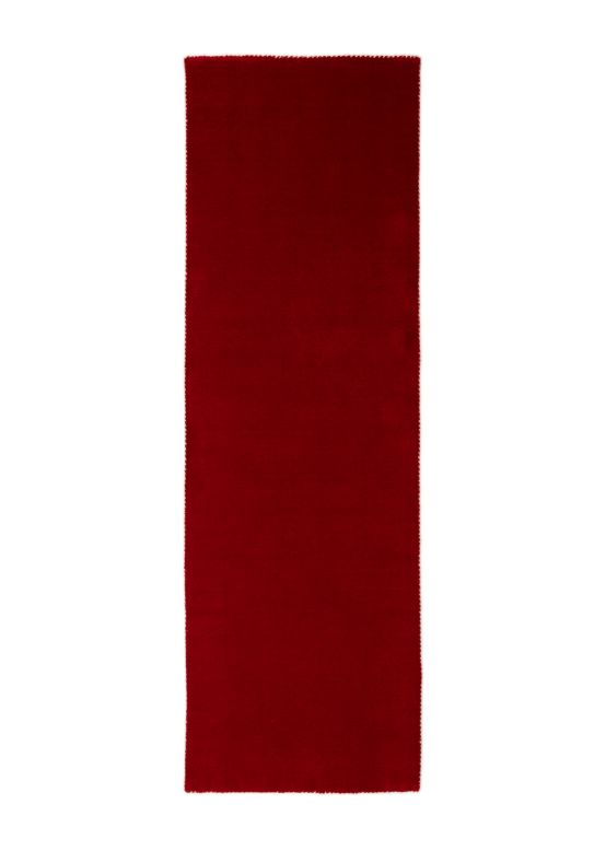 Wool Rug Gabbeh Uni Runner Red
