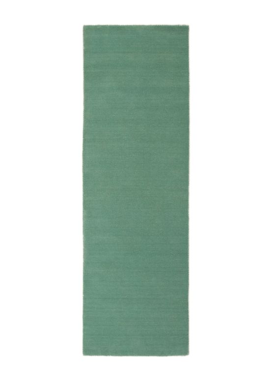 Wool Rug Gabbeh Uni Runner Turquoise