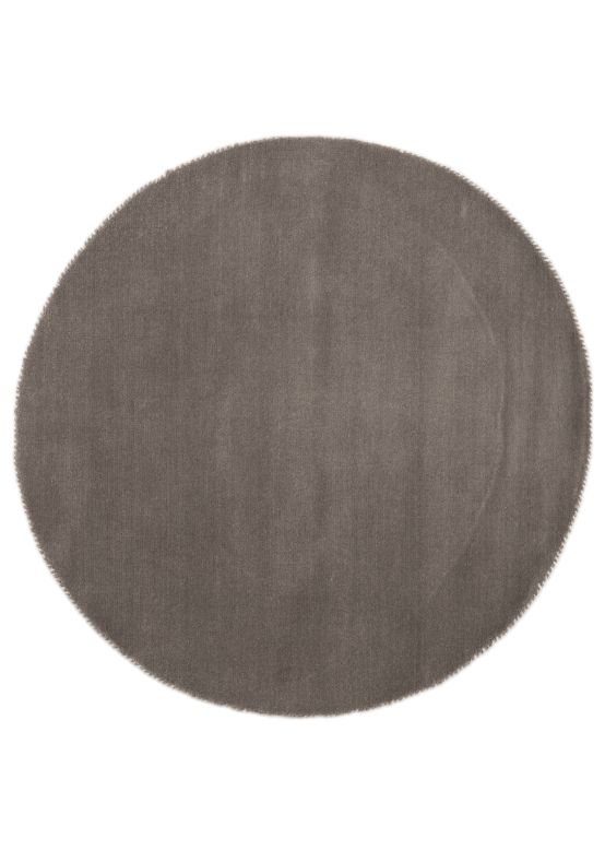 Wool Rug Gabbeh Uni Round Grey