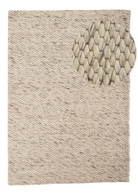 Wool Rug Sina Mottled Light Grey