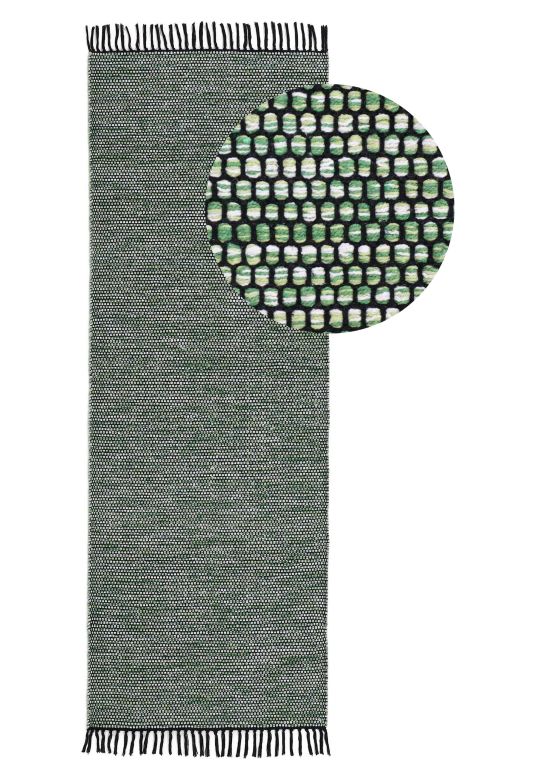 Flat Weave Rug Kilim Nadi Runner Green