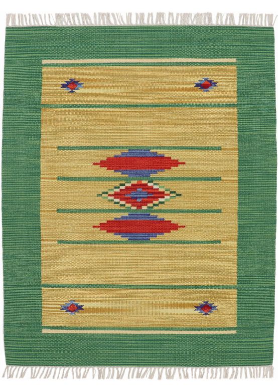 Flat Weave Rug Kilim Nilay Green