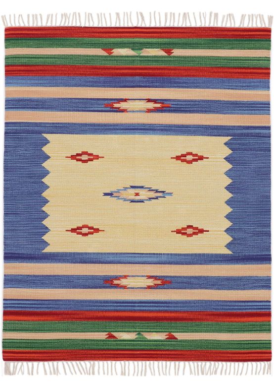 Flat Weave Rug Kilim Mira Blue