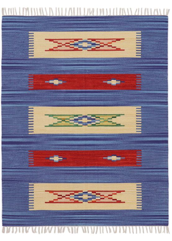 Flat Weave Rug Kilim Tara Blue