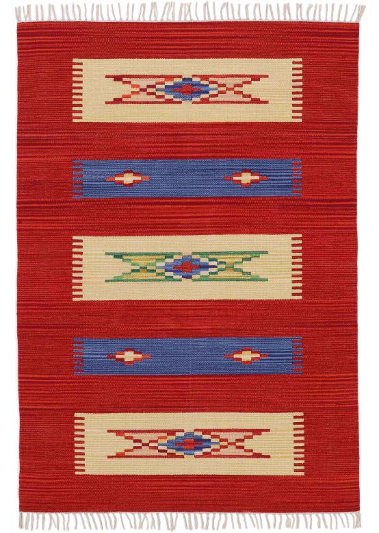 Flat Weave Rug Kilim Tara Red