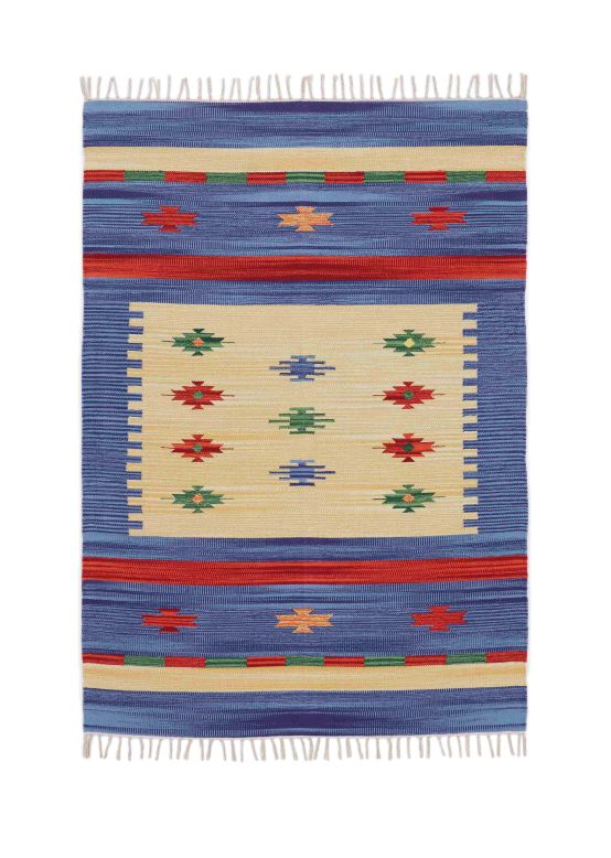 Flat Weave Rug Kilim Shiva Blue