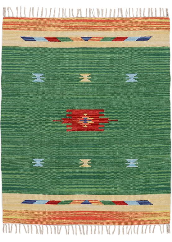 Flat Weave Rug Kilim Amal Green