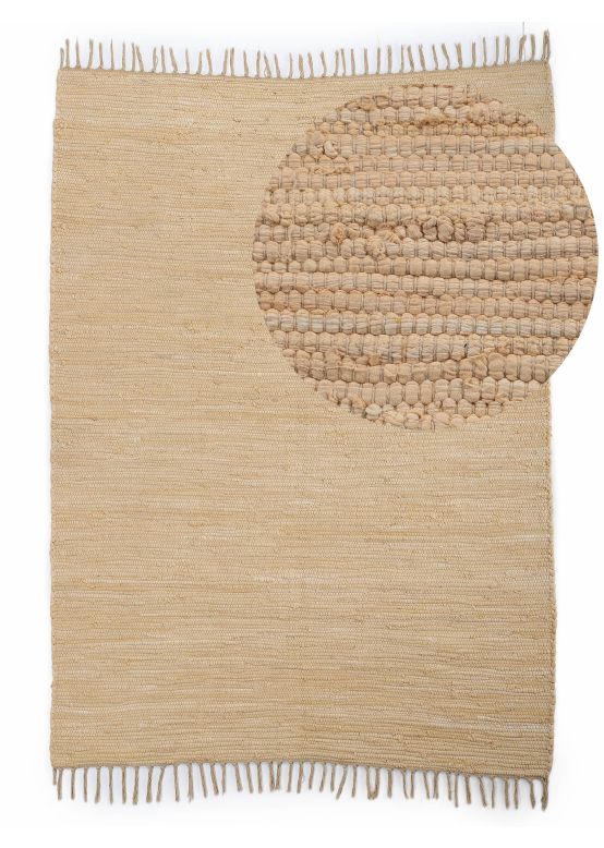 Flat Weave Rug Kilim Chindi Uni Beige