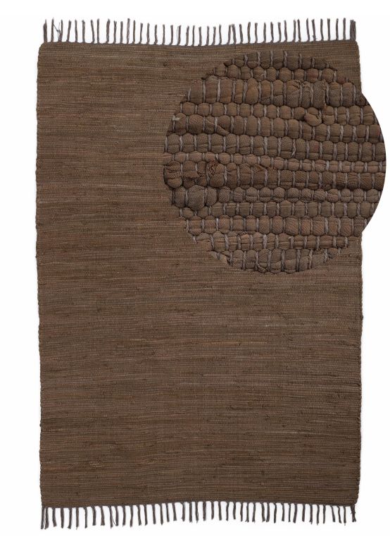 Flat Weave Rug Kilim Chindi Uni Brown