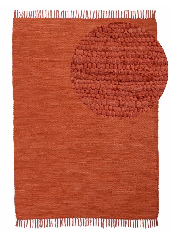 Flat Weave Rug Kilim Chindi Uni Orange