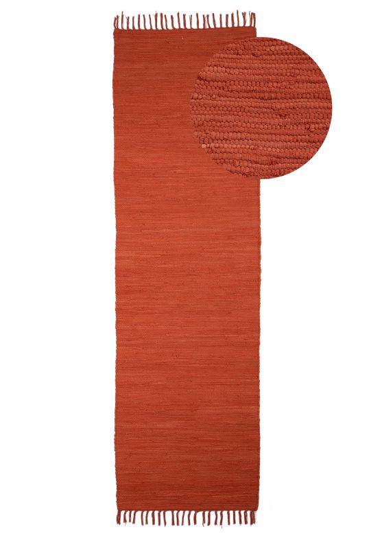 Flat Weave Rug Kilim Chindi Runner Orange