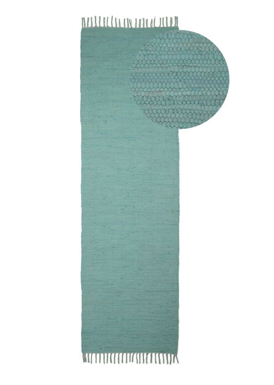 Flat Weave Rug Kilim Chindi Runner Turquoise